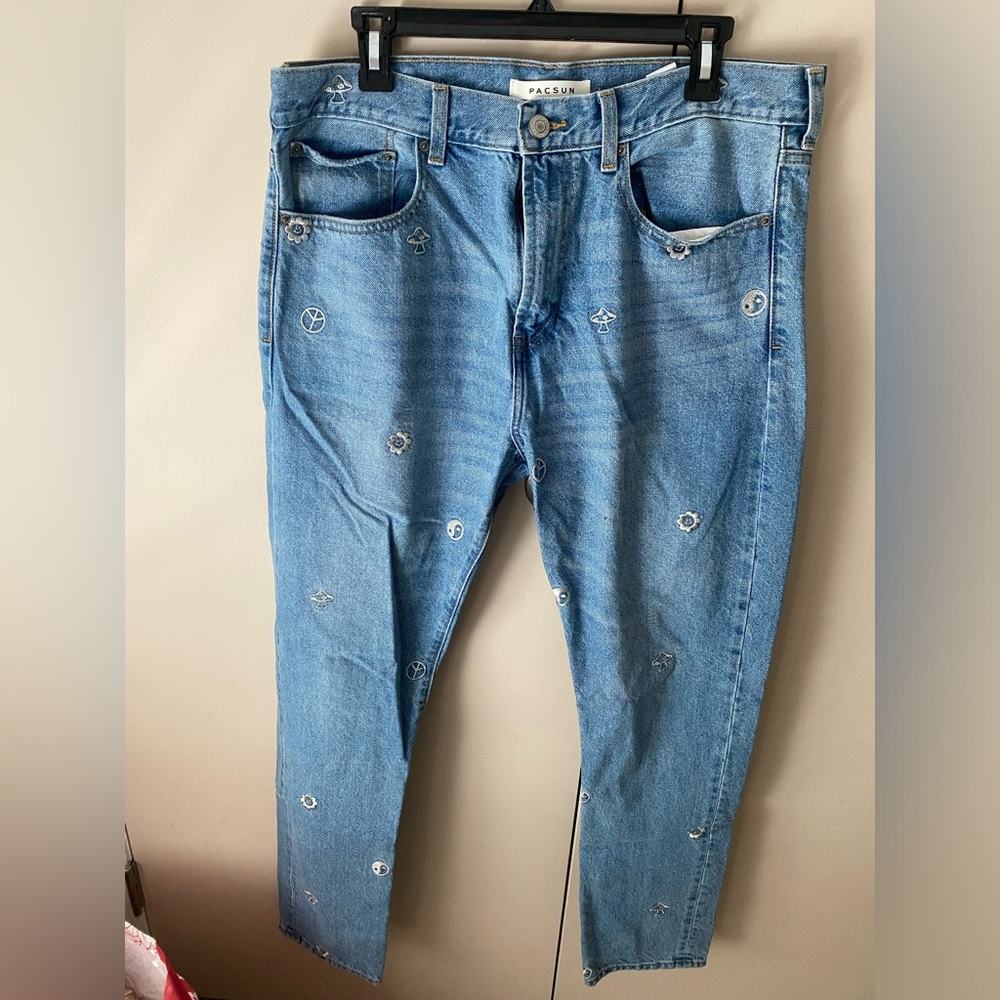 PacSun Cottagecore Embroidered Jeans